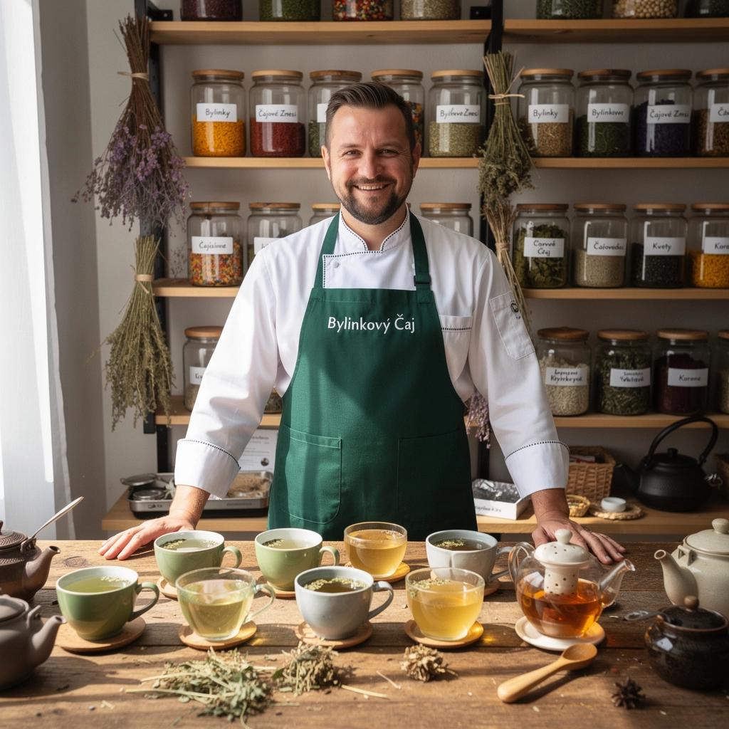 Tradičné slovenské bylinkové čaje usporiadané v dekoratívnej šálke.